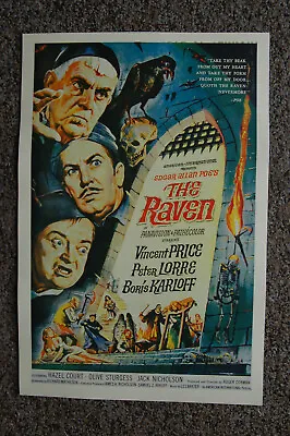 The Raven Lobby Card Movie Poster Vincent Price Boris Karloff Peter Lorre • $6