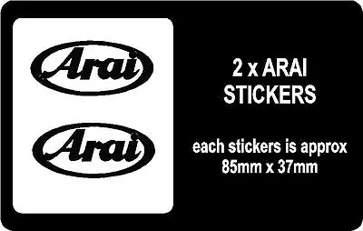 2x ARAI MOTORCYLCE /MOTORBIKE/HELMET STICKER ANY COLOUR • £2.25