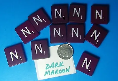 Scrabble Tiles YOU PICK Crafts OR Replacement Tile DELUXE DARK BURGUNDY MAROON • $1.49