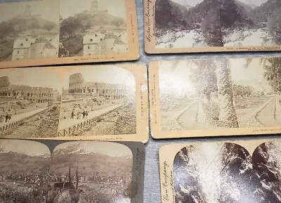 Lot Of 9 Vintage Antique Stereograph Stereoview Photo Cards Coliseum Rome Etc H2 • $10