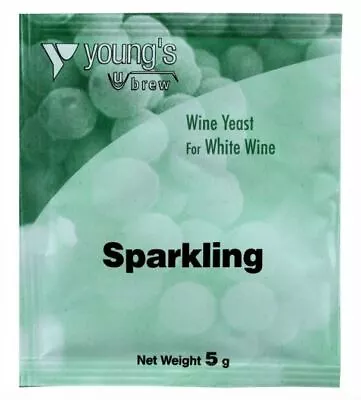 YOUNG'S Sparkling Wine (Champagne) Yeast 5g - Treats 23L / 5 Gallon / 30 Bottles • £2.99