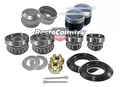 Holden Front Wheel Bearing Rebuild Kit X2 HK HT HG HQ HJ HX HZ WB Seal Cap Nut • $65.90