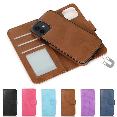 $7.99 • Buy For IPhone 13 12 11 Pro Max XR XS SE Removable Wallet Case Leather Flip Cover