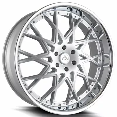 24  Azad Wheels AZ822 Silver Brushed With Chrome Lip Rims • $2640