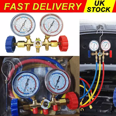 For R12 R22 R134a R404a Manifold Gauge Set Gauge Refrigeration Charging • £16.89