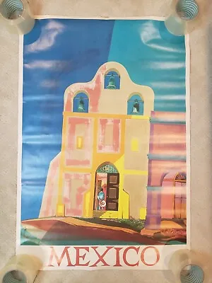 VINTAGE 1959 Travel Agency Poster MEXICO Print Style Art 25.5x*37.5 Will Grant • $79.96