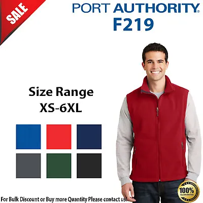 Port Authority Mens Polyester Super Soft Winter Fleece Vest With Pockets F219 • $30.95