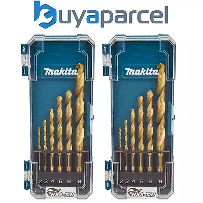 Makita D-72833 6 Piece HSS TiN Metal Steel Drill Bit Set 2 3 4 5 6 8mm Bits X 2 • £10.50
