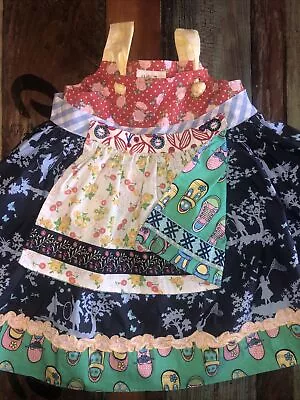 Matilda Jane Hello Lovely! Gelato Knot Dress - Size 2 - EUC Reversible Apron EUC • $35.99