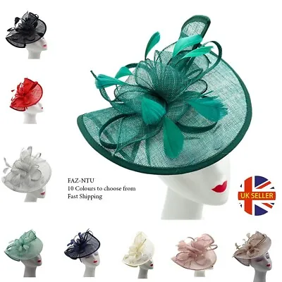£21.65 • Buy Large Fascinator Women's Headband Clip Hat Weddings Races Royal Ascot & Parties