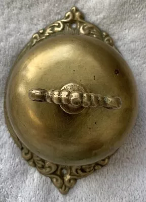 Solid Brass Victorian Antique Vintage Mechanical Hand Turn Doorbell • $39