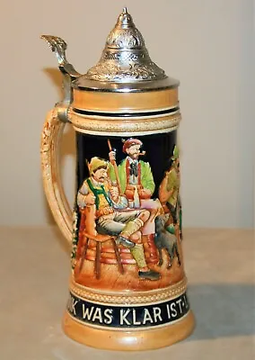 RM 3557 1L German  Feierabend  Beer Stein - Vintage Handmade Reinhold Merkelbach • $24.99