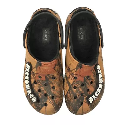 Pleasures X Crocs Classic Lined Clog Men's Size 9 Mossy Oak Orange Brown • $49.95
