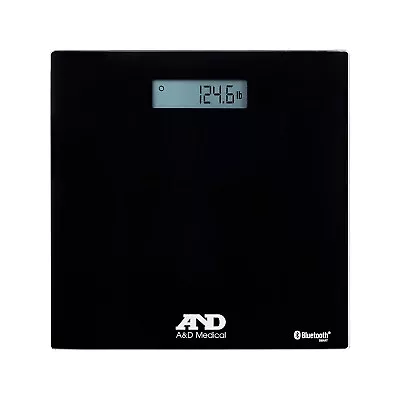 A&D Medical Premium Wireless UC-352BLE Weight Tracking Scale Black 450 Lb. • $65.44