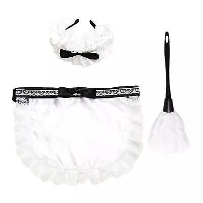 French Maid Accessories 3pcs Women's Anime Cosplay Costume Headband Apron Duster • $12.46