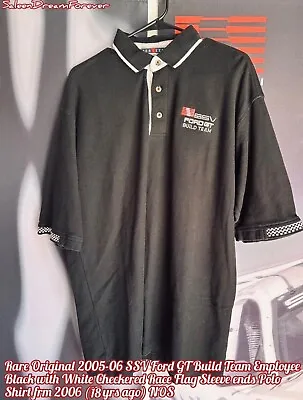 Rare Saleen Ssv Ford Gt Build Team Employee Checkered Flag Polo Shirt Frm 05 • $90
