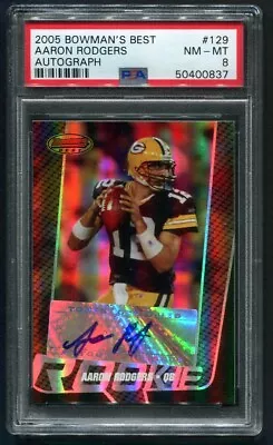 2005 Bowman's Best Aaron Rodgers RC AUTO 109/199 PSA 8 NM-MT • $725