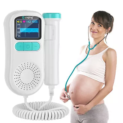 Baby Fetal Doppler Heart Rate Meter  Digital Curve Dual Display 3MHz Home Use • £23.99