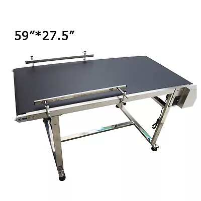 59 *27.5  Speed Adjust Electric 110V PVC Belt Conveyor With Double Guardrails • $1228.58