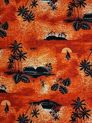 Vintage Alexander Henry Hawaiian 3 Yd Tiki Hawaii Fabric Original • $29.95