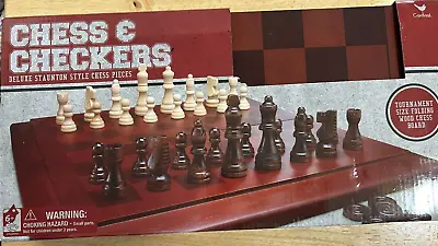 Cardinal Deluxe Chess & Checkers Staunton Style Folding Wooden Tournament Board • $19.50