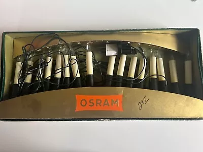 Vintage Osram Glass Christmas Candle 4” Lights Set String Of 16 White Germany • $55