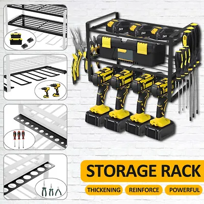 $61.25 • Buy Drill Storage Rack Shelf Power Tool Organizer Holder For Workshop Shed Pegboard‥
