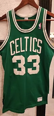 Authentic 1980s NBA Sand Knit Boston Celtics Larry Bird Jersey 42 Men L Green • $249.99