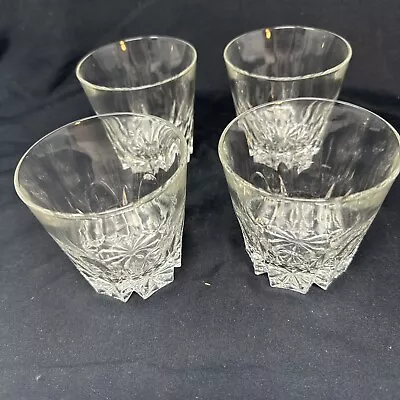 Set Of 4 Vintage Flared Top Whiskey Cocktail Glasses Liquor Barware MINT. • $11.95