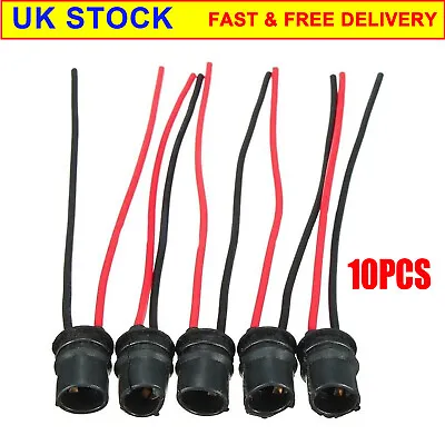 10*T10 W5W 147 501 Capless Bulb Holder Socket Soft Rubber Fitting 12V 10mm KIT • £7.76