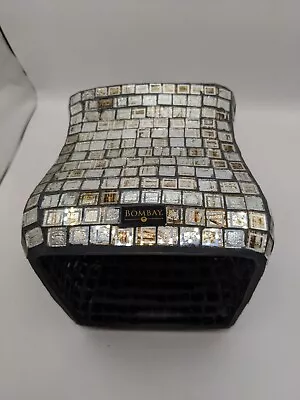 Vintage Bombay Mosaic Mirror Tile Glass Luxury Tissue Box 6 X 6   • $21