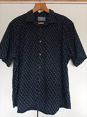 M&S Men's Palm Tree Print Shirt Sleeve Cotton Shirt XL • £10