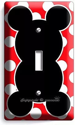 Mickey Mouse Ears Polka Dots Single Light Switch Wall Plate Cover Baby Nursery • $17.99