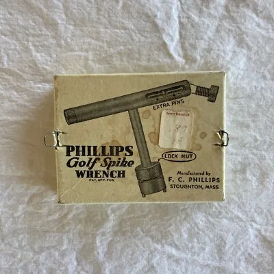 Vtg Phillips Golf Spike Wrench 2 Extra Pins Original Box • $12.99