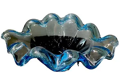 Murano Clear Blue Glass Bowl • $29