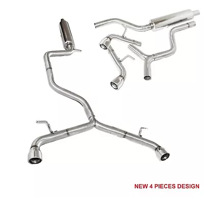 SS Dual Exhaust Fit 2015-2017 VW Volkswagen GTI MK7 2.0T 2.5  Pipe W/3  Tip • $285