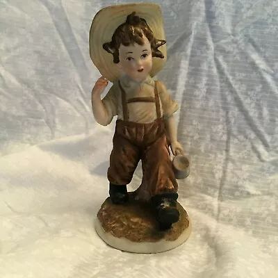 Figurine Lefton Child Walking With A Mug. KW4243 Hand Painted.  China.   • $8