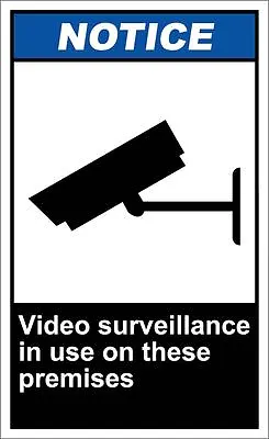 Video Surveillance Is In Use On These Premises OSHA / ANSI LABEL DECAL STICKER • $8.99