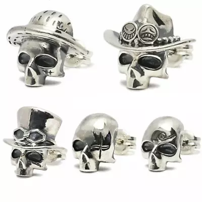 Pre-Order One Piece Skull Earring Luffy Ace Sabo Zoro Sanji Silver 925 Japan New • $108.90