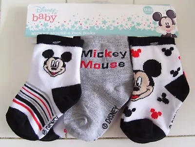 Boys Disney Baby 6 Pack Mickey Mouse Socks Sz 12-24M • $6.76