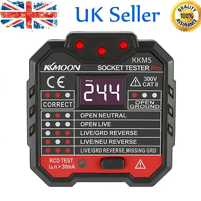 Malfunction Detector Digital Display Plug Socket Tester Mains Fault Checker UK • £9.99