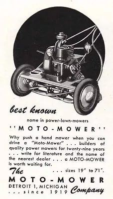 1948 Moto-Mower: Power Lawn Mower Vintage Print Ad • $6.75