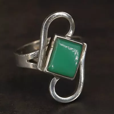 VTG Sterling Silver - NAVAJO Southwestern Green Turquoise Ring Size 9.5 - 5g • $3.25