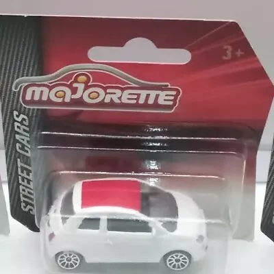 Majorette - Street Cars / Fiat 500 - White & Red - Model Car X1 • $15.82