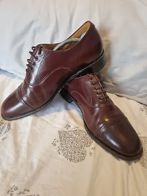 £30 • Buy SANDERS Camberley | Dark Brown Calf Cap Oxford Shoes - Size MENS 9.5