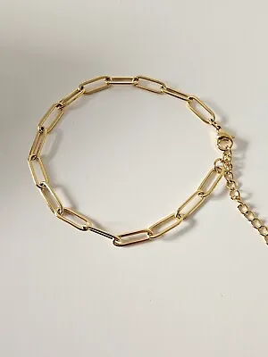 18k Gold Plated Paperclip Bracelet • £5
