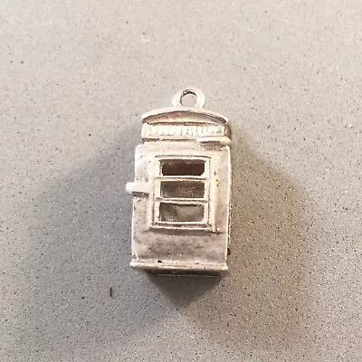 VINTAGE .925 Silver Sterling BRITISH TELEPHONE BOOTH CHARM VT33 • $18.50