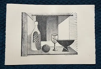 Vintage Black White Still Life Print Modern Art Wall Hanging Signed Numbered • $150