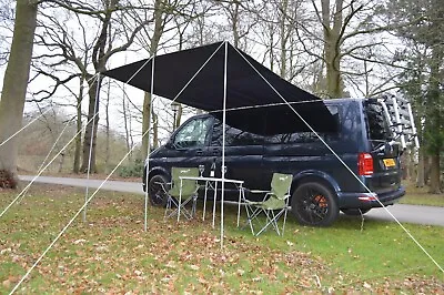 Campervan Caravan Awning Sun Canopy By WILD EARTH 2.4 X 2.4m MEDIUM GREY SQUARE • £79.99