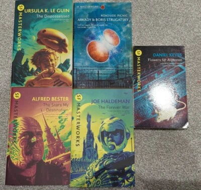 S.F Masterworks 5 Book Bundle Bester Haldeman Keyes Le Guin Strugatsky • £25